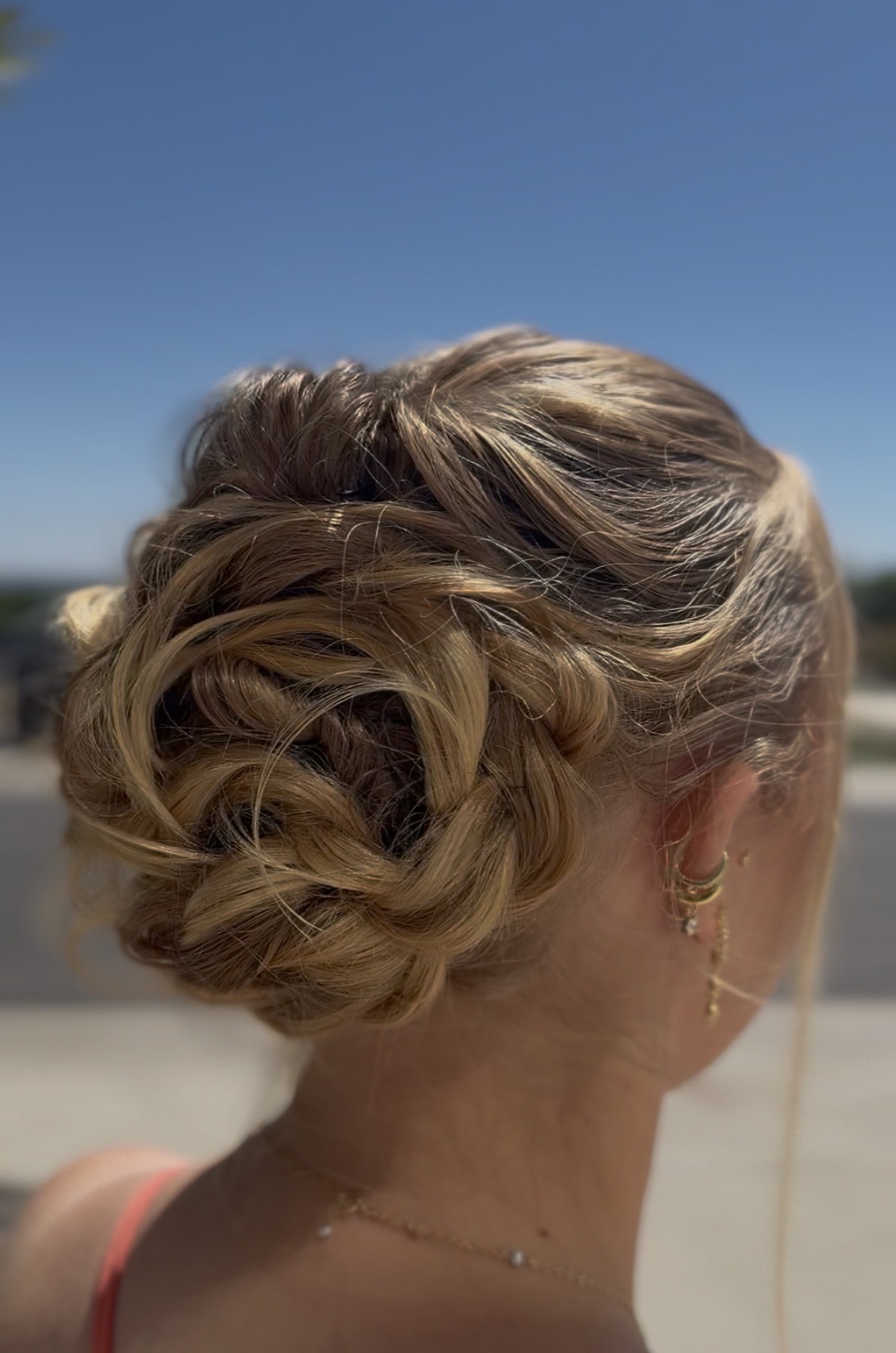 Romantic twisted bridal updo